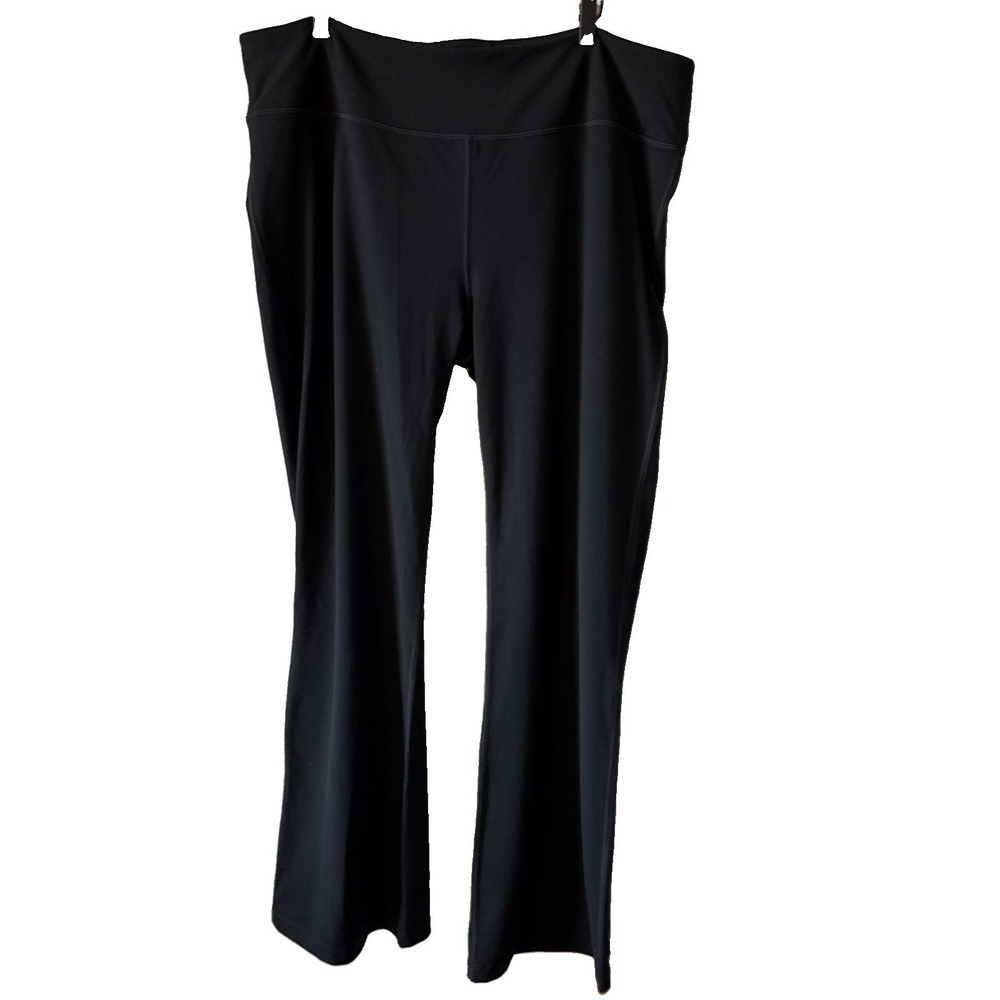 Woolx Merino Wool Morgan Stretch Wide Leg Activewear Pants Black Women's 2X